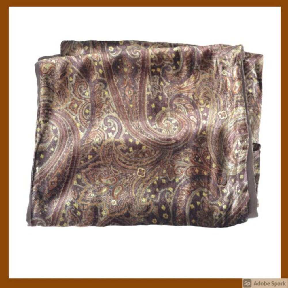 Vintage Buchman Brown Green Copper Paisley Velvet Peplum Top Jacket  Blazer L 10 - Picture 6 of 6